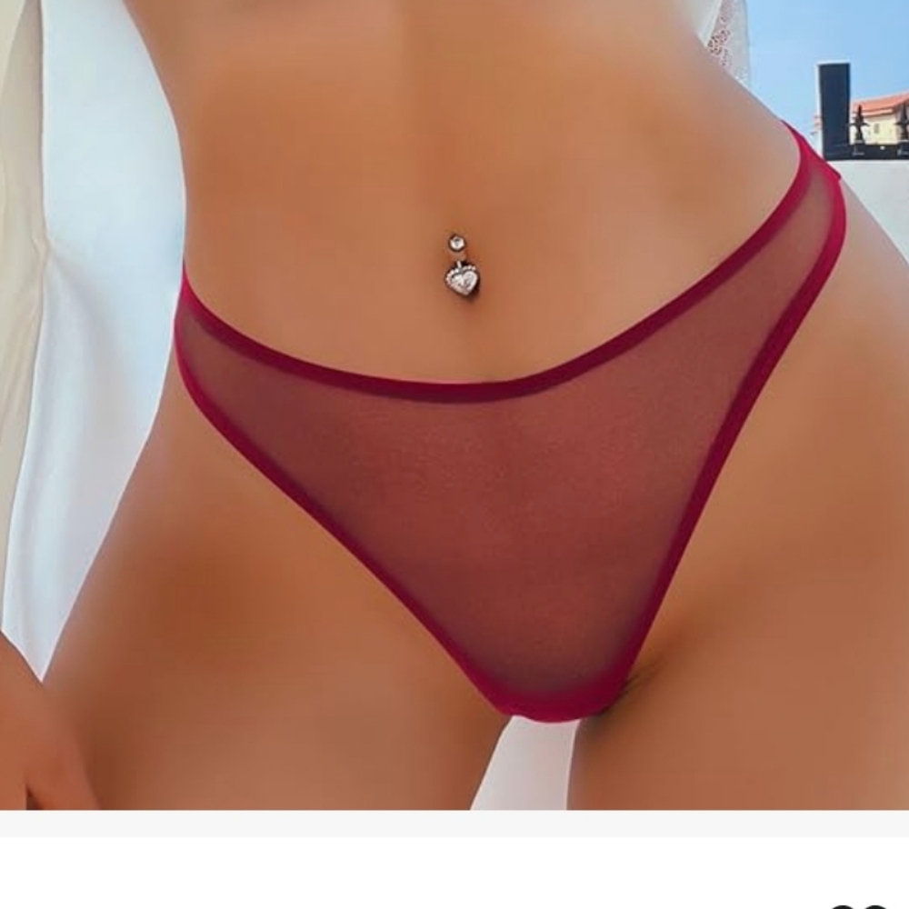 Soly Hux Maroon Mesh Panties Size M NWT